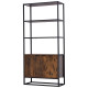 Industrial Bookshelf, Storage Shelf, Large Bookcase with 3 Open Shelves, Multifunctional Rack for Living Room, Office, Rustic Br