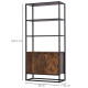 Industrial Bookshelf, Storage Shelf, Large Bookcase with 3 Open Shelves, Multifunctional Rack for Living Room, Office, Rustic Br