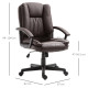 Office Chair, Computer Desk Chair, Mid Back Executive Chair with Adjustable Height and Swivel Rolling Wheels for Home Study, Bro