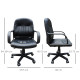 Swivel Executive Office Chair, PU Leather Computer Desk Chair with Adjustable Height, Wheels, Black