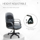 Swivel Executive Office Chair, PU Leather Computer Desk Chair with Adjustable Height, Wheels, Black