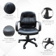 Swivel Executive Office Chair, PU Leather Computer Desk Chair with Adjustable Height, Wheels, Black