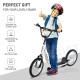 Kick Scooters for Kids with Adjustable Height, Anti-Slip Deck, Dual Brakes, Rubber Tyres, for Boys and Girls Aged 5+ Years Old -