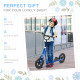 Kids Scooter Kick Scooter with 12&quot; EVA Tyres, Rear Brake, Big Wheels Scooter for 5-12 Years Old, Blue