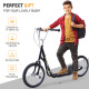 Stunt Scooter, Kids Scooter with Big Wheels, Adjustable Height, Dual Brakes, for Ages 5 Years+, Black