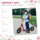 Kids Scooter Kick Scooter with 12&quot; EVA Tyres, Rear Brake, Big Wheels Scooter for 5-12 Years Old, Red