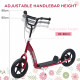 Kids Scooter Kick Scooter with 12&quot; EVA Tyres, Rear Brake, Big Wheels Scooter for 5-12 Years Old, Red