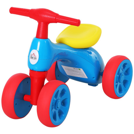 Baby Balance Bike Toddler Training Walker Smooth Rubber Wheels Ride on Toy Storage Bin Gift for Boys Girls Blue Red