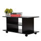 Modern TV Cabinet Stand Storage Shelves Table Mobile Bedroom Furniture Bookshelf Bookcase Black