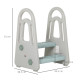 Kids Toddler Step Stool Ladder Kitchen Helper for Toilet Potty Training Bathroom Sink Bedroom Blue and Grey
