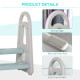Kids Toddler Step Stool Ladder Kitchen Helper for Toilet Potty Training Bathroom Sink Bedroom Blue and Grey