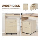 Vinsetto 2-Drawer Locking Office Filing Cabinet w/ 5 Wheels Rolling Storage Hanging Legal Letter Files Cupboard Home Organisatio