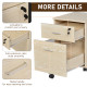Vinsetto 2-Drawer Locking Office Filing Cabinet w/ 5 Wheels Rolling Storage Hanging Legal Letter Files Cupboard Home Organisatio