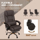 Vinsetto 6-Point Massage Office Chair, PU Leather Desk Chair with Adjustable Height and Footrest for Home Office, Brown