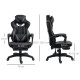 Vinsetto Computer Gaming Chair, Racing Desk Chair with Lumbar Support and Footrest, PU Leather Gamer Chair with Headrest and Swi