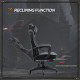 Vinsetto Computer Gaming Chair, Racing Desk Chair with Lumbar Support and Footrest, PU Leather Gamer Chair with Headrest and Swi