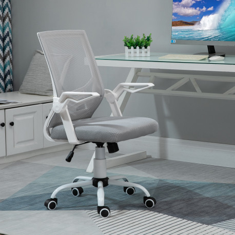 Vinsetto Office Chair, Ergonomic Desk Chair, Executive Computer Chair with 90° Flip-up Armrest and Lumbar Support, Adjustable He
