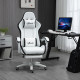 Vinsetto Computer Gaming Chair, PU Leather Desk Chair with Footrest, Swivel Task Chair with 135° Reclining Back and Lumbar Suppo