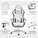 Vinsetto Computer Gaming Chair, PU Leather Desk Chair with Footrest, Swivel Task Chair with 135° Reclining Back and Lumbar Suppo