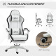 Vinsetto Computer Gaming Chair, PU Leather Desk Chair with Footrest, Swivel Task Chair with 135° Reclining Back and Lumbar Suppo