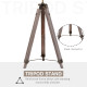 Industrial Tripod Floor Lamp, Nautical Searchlight with Adjustable Height, Wood Legs, E12 Lamp Base for Living Room, Bedroom, Gr