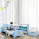 ZONEKIZ Space Themed Toddler Bed, Kids Bedroom Furniture, with Safety Rails - Blue
