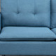 Modern Two Seater Sofa, Button Tufted Loveseat with Cushions and Steel Legs for Living Room, Guest Room, Dark Blue