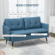 Modern Two Seater Sofa, Button Tufted Loveseat with Cushions and Steel Legs for Living Room, Guest Room, Dark Blue