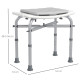 Aluminium Shower Stool for Elderly, Height Adjustable Shower Seat with Removable Padded Cushion, Shower Head Holder, Non-Slip Ba