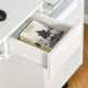 Compact Computer Desk with Keyboard Tray, Home Office Desk with Drawer for Bedroom Study, White