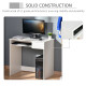 Compact Computer Desk with Keyboard Tray, Home Office Desk with Drawer for Bedroom Study, White
