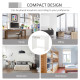 Compact Computer Desk with Keyboard Tray, Home Office Desk with Drawer for Bedroom Study, White