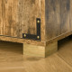 Farmhouse 4-Door Cabinet, Freestanding Tall Cupboard with Storage Shelves for Bedroom &amp; Living Room, Rustic Wood Effect