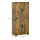 Farmhouse 4-Door Cabinet, Freestanding Tall Cupboard with Storage Shelves for Bedroom &amp; Living Room, Rustic Wood Effect