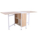 Foldable Drop Leaf Dining Table Folding Workstation for Small Space with Storage Shelves Cubes Oak &amp; White