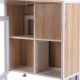 Foldable Drop Leaf Dining Table Folding Workstation for Small Space with Storage Shelves Cubes Oak &amp; White