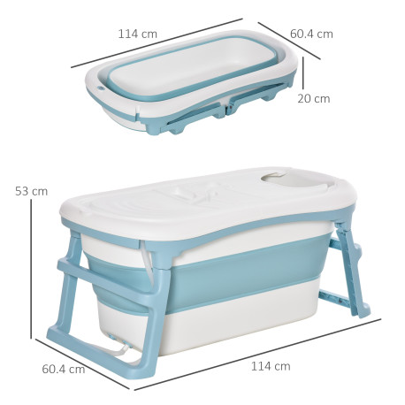 Foldable Bathtub Kids Bath Tub with Lid Large Freestanding Bathtubs Home Sauna for Toddler Children Teenage 1 - 12 Years