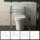 Free Standing Toilet Frame, Height and Width Adjustable Toilet Safety Frame with Arms, 2 Additional Suction Cups, Storage for El
