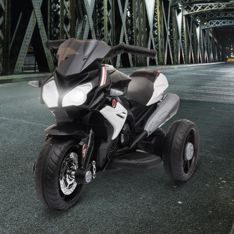 Kids 6V Electric Ride On Motorcycle Electric Motorbike w/ Lights Music Horn 3 Wheel Outdoor Play Toy for 3-5 Years Black