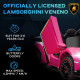 Lamborghini Veneno Licensed Electric Ride-On Car, with Remote, Music, Horn - Pink