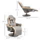 Manual Recliner Armchair PU Leather Lounge Chair w/ Adjustable Leg Rest, 135° Reclining Function, 360° Swivel, Grey