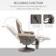 Manual Recliner Armchair PU Leather Lounge Chair w/ Adjustable Leg Rest, 135° Reclining Function, 360° Swivel, Grey
