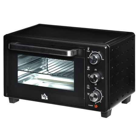21L Mini Countertop Oven, 100°C-230°C Adjustable Temp - Black
