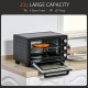 21L Mini Countertop Oven, 100°C-230°C Adjustable Temp - Black