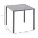Modern Square Dining Table for 2-4 People, with Glass Top &amp; Metal Legs for Dining Room, Living Room, Grey