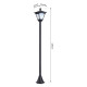 Outsunny Outdoor Garden Solar Post Lamp Photosensitive LED Lantern Bollard Pathway 1.2M Tall – Black