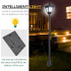 Outsunny Outdoor Garden Solar Post Lamp Photosensitive LED Lantern Bollard Pathway 1.2M Tall – Black