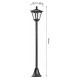 Outsunny Outdoor Garden Solar Post Lamp Sensor Dimmable LED Lantern Bollard Pathway 1.6M Tall – Black