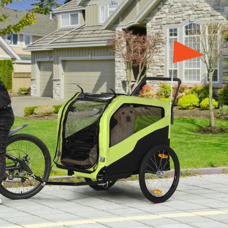PawHut Dog Bike Trailer, 2 in 1 Dog Stroller for Large Dogs with Hitch, Quick-release 20" Wheels, Pet Bicycle Cart Trolley Carri