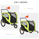 PawHut Dog Bike Trailer, 2 in 1 Dog Stroller for Large Dogs with Hitch, Quick-release 20&quot; Wheels, Pet Bicycle Cart Trolley Carri